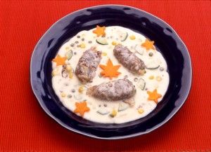 Boiled Miyazaki Beef and Hyuga Pumpkin with Fresh Cream